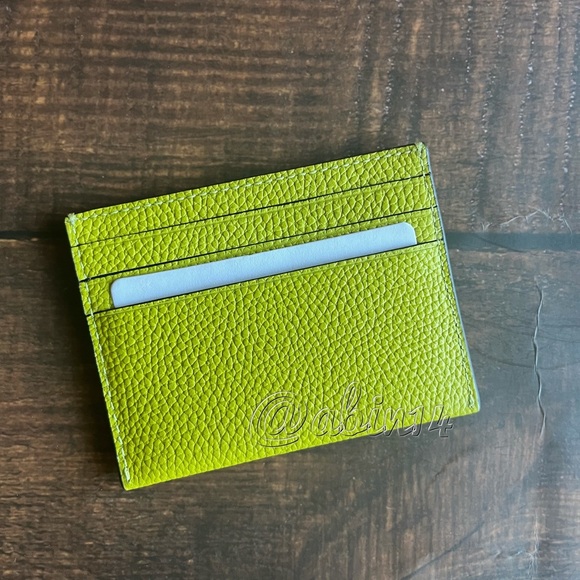 NWT Coach Leather Card Case Key Lime Color - Picture 3 of 4